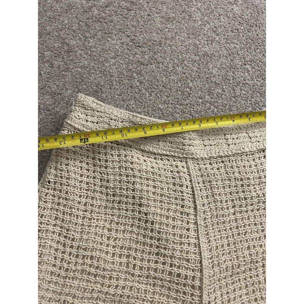 Skies Are Blue Crochet‎ Shorts Womens Small Beige Excellent High Waist Scalloped